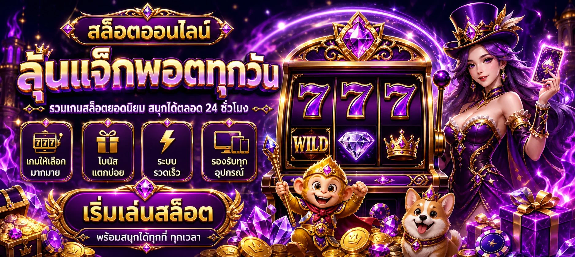 เกมสล็อตออนไลน์และบาคาร่าสดบนเว็บ THEMOON789